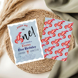 Pinch Me, I'm One Lobster Boy 1st Birthday Kaart