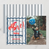 Pinch Me, I'm One Lobster Boy 1st Birthday Party Kaart (Voorkant / Achterkant)