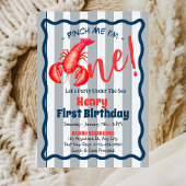 Pinch Me, I'm One Lobster Boy 1st Birthday Party  Kaart