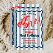 Pinch Me, I'm One Lobster Boy 1st Birthday Party  Kaart