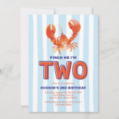 Pinch me I'm Two Lobster 2nd Birthday Kaart (Voorkant)
