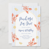 Pinch Me Lobster Verjaardag Kuststrepen Kaart (Voorkant)