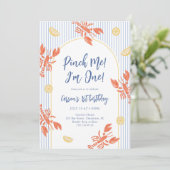 Pinch Me Lobster Verjaardag Kuststrepen Kaart (Staand voorkant)