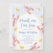 Pinch Me Lobster Verjaardag Kustuitnodiging Kaart (Voorkant)