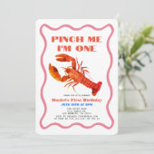 Pinch Me Retro Crawfish 1e verjaardag Kaart (Staand voorkant)