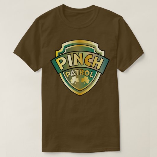 Pinch Patrol Badge St Patricks Day Lucky Shamrock T-shirt (Design voorkant)