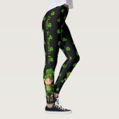 Pinch Proof Happy St. Patrick's Day Green Clover Leggings (Rechts)