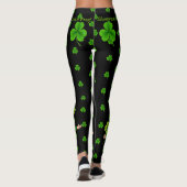 Pinch Proof Happy St. Patrick's Day Green Clover Leggings (Achterkant)