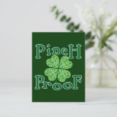 PINCH PROOF met Shamrocks Iers T-shirt Briefkaart (Staand voorkant)