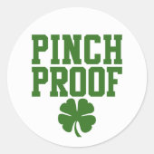 Pinch Proof met St Patricks Day shamrock Ronde Sticker (Voorkant)