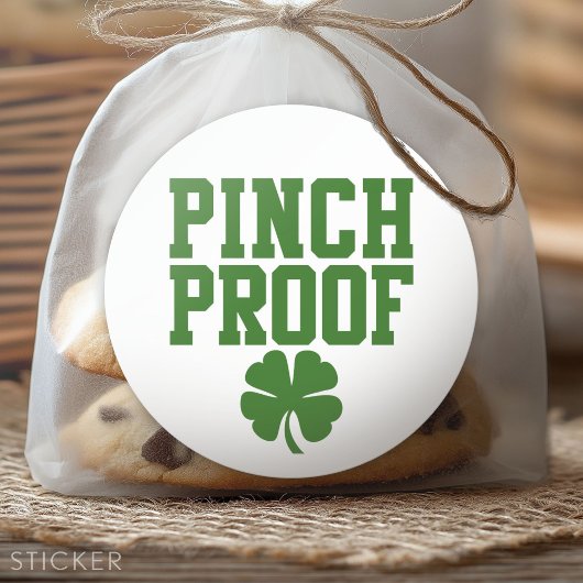 Pinch Proof met St Patricks Day shamrock Ronde Sticker