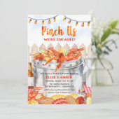 Pinch US Verloving Crawfish Boil Invitation Kaart (Staand voorkant)