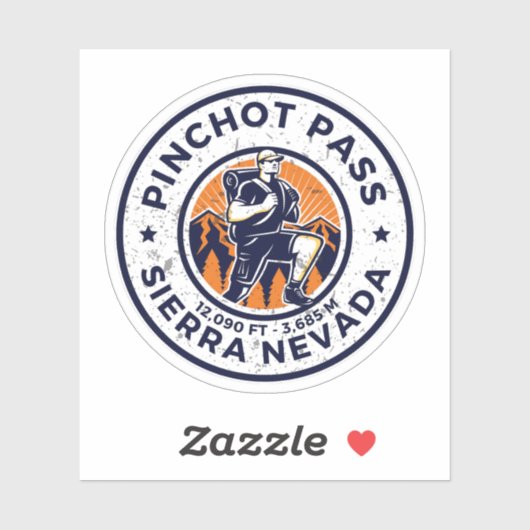 Pinchot Pass bergpas Sierra Nevada Sticker (Vel)