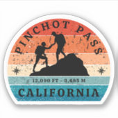 Pinchot Pass bergpas Sierra Nevada Sticker (Voorkant)