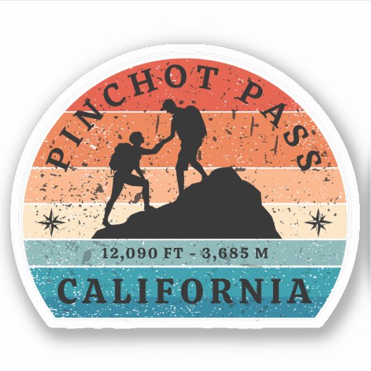 Pinchotpas hoge bergpas Sierra Nevada Sticker (Voorkant)