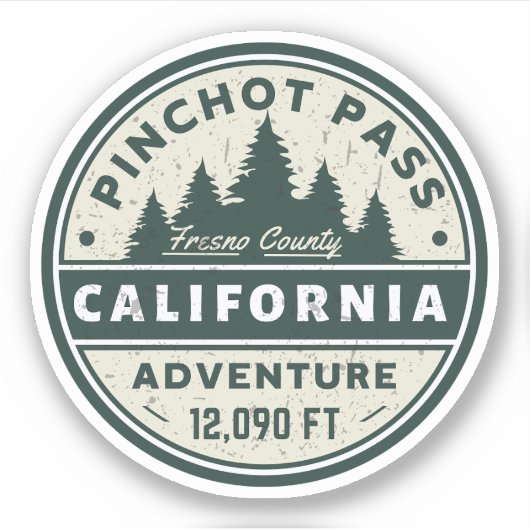 Pinchotpas hoge bergpas Sierra Nevada Sticker (Voorkant)