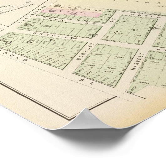 Pinckney Boerderij Oakland Plat Atlas Map Poster (Hoek)