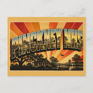 Pinckney NHS SC Live Oak Marsh Plantation Kunst Briefkaart