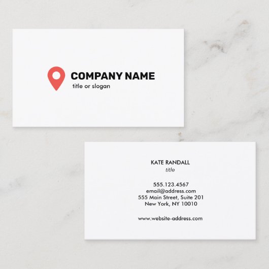 Pincode-opsporingssymbool Visitekaartje (Voorkant / Achterkant)