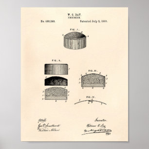 Pincushion 1889 Patent Art Old Peper Poster