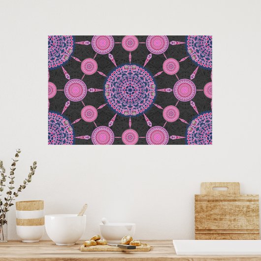 Pincushion Cactus Array 1A Poster (Keuken)