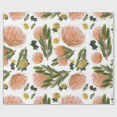 Pincushion Protea Botanisch patroon Cadeaupapier (Vlak)