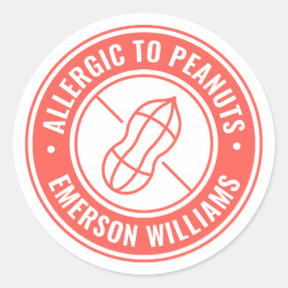 Pinda-allergie Alarm Rood Ronde Sticker