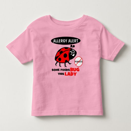 Pinda-allergie Alert Lieveheersbeestje Shirt (Voorkant)