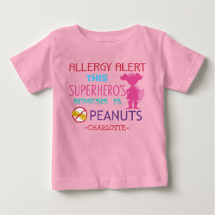 Pinda-allergie Alert Superhero Meisjes Shirt