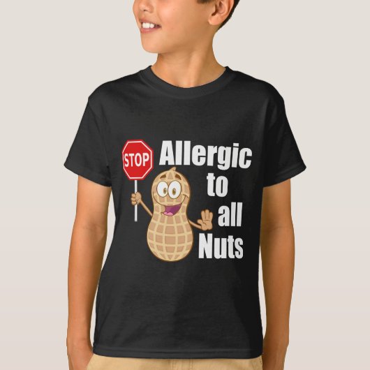 Pinda-allergie allergisch voor alle noten Kinder T-shirt (Voorkant)