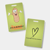 Pinda-allergie-badge Badge (Voor- en achterkant)