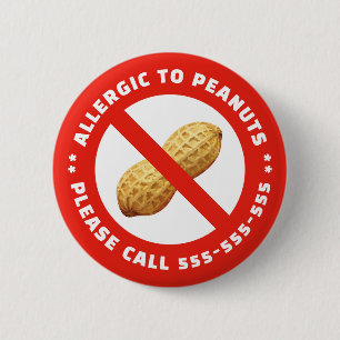 Pinda-allergie ronde button 5,7 cm