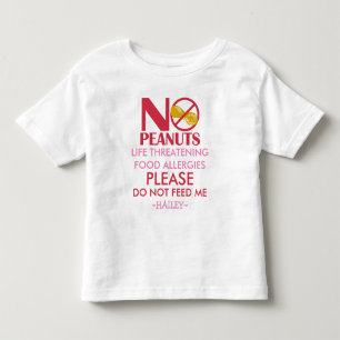 Pinda allergie Shirt, niet voeden mij Kinder Shirts