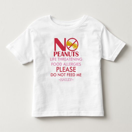Pinda allergie Shirt, niet voeden mij Kinder Shirts (Voorkant)