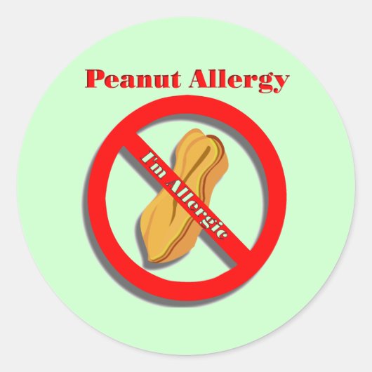 Pinda Allergie Sticker Ik ben allergisch in het gr (Voorkant)