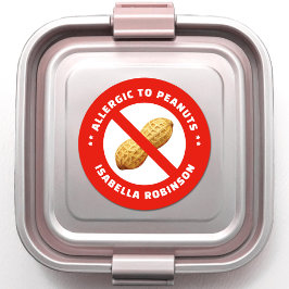 Pinda-allergie voedselwaarschuwing met aangepaste  ronde sticker