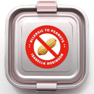 Pinda-allergie voedselwaarschuwing met aangepaste ronde sticker