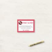 Pinda-allergie Waarschuwing Restaurant Aangepaste Post-it® Notes (Op bureau)