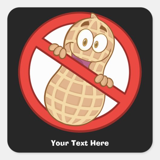 Pinda Allergy 2 (aanpasbaar) Vierkante Sticker (Voorkant)