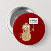 Pinda Allergy (aanpasbaar) Ronde Button 7,6 Cm (Voorkant /achterkant)