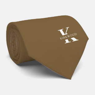 Pinda Bruin Elegant Monogram + Naam Stropdas