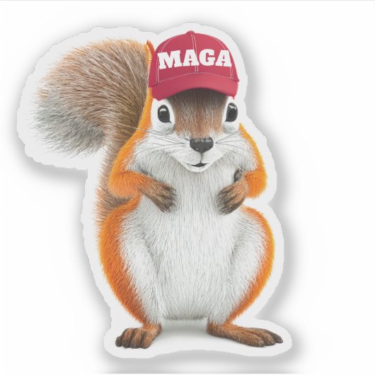 Pinda de Eekhoorn MAGA Sticker (Voorkant)