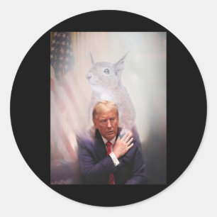 Pinda en Fred maken huisdieren weer veilig Trump 2 Ronde Sticker