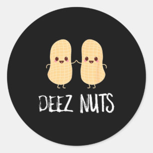 Pinda Eten Grappig Kawaii Schattig Meme Deez Noten Ronde Sticker