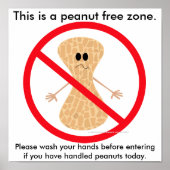 Pinda Free Zone Food Allergy Print (Voorkant)