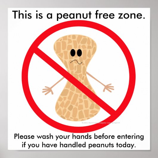 Pinda Free Zone Food Allergy Print (Voorkant)