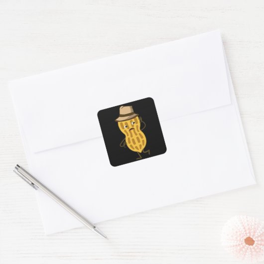 Pinda Grappig Vierkante Sticker (Envelop)