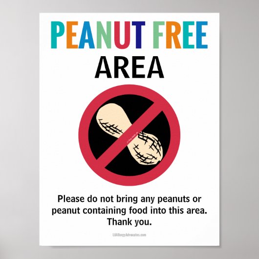 Pinda gratis gebied Gepersonaliseerd allergie werk Poster (Voorkant)