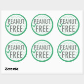 Pinda gratis groen allergeen gratis ronde sticker (Vel)