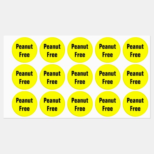 Pinda Gratis Voedsel Allergie Restaurant School Labels (Vel)